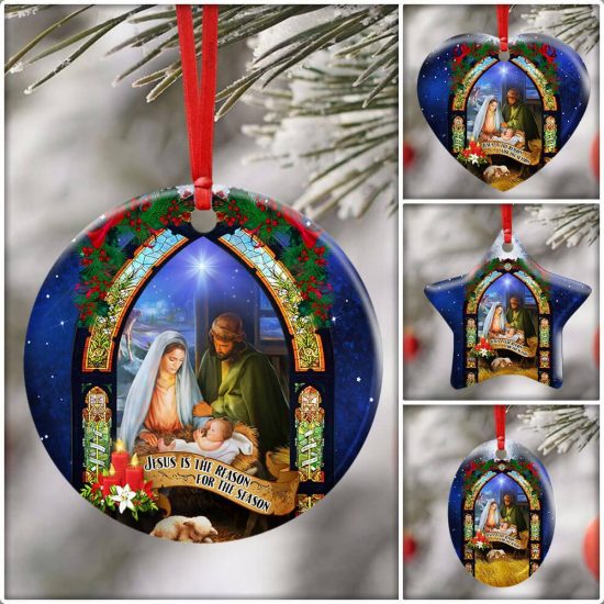 Jesus Christian Christmas Ceramic Ornament 6