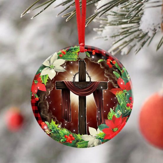 Jesus Christian Cross Christmas Ceramic Ornament - Christian Christmas Ornaments 4 Jesus Christian Cross Christmas Ceramic Ornament 4 2
