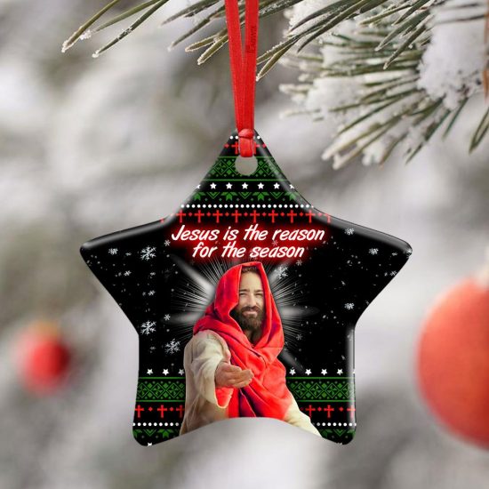 Jesus Is The Reason For The Season Ceramic Ornament 1 1