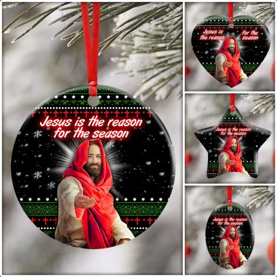 Jesus Is The Reason For The Season Ceramic Ornament 6 1