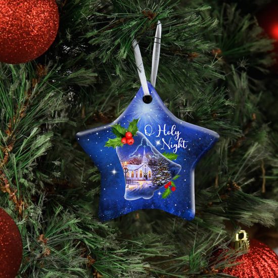 Jesus. O Holy Night Christmas Ceramic Ornament 1