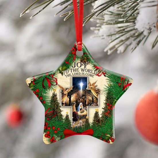 Joy To The World The Lord Is Come Ceramic Ornament 1