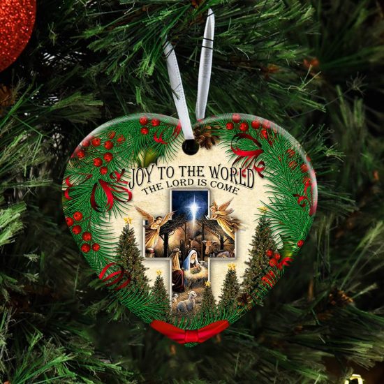 Joy To The World The Lord Is Come Ceramic Ornament 2