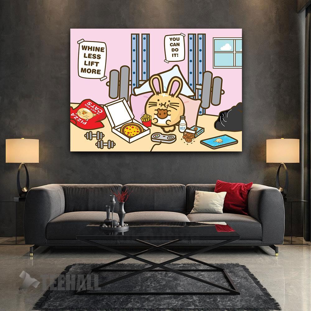 Kawaii Gym Motivation Motivational Canvas Prints Wall Art Decor