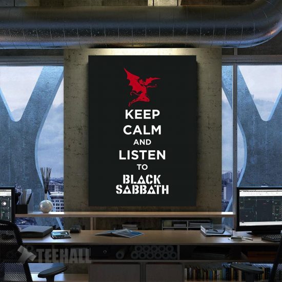 Keep Calm And Listen Music Motivational Canvas Prints Wall Art Decor