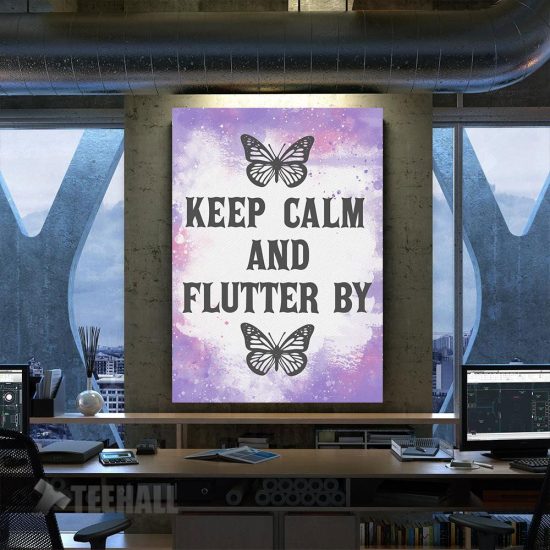 Keep Calm Butterfly Motivational Canvas Prints Wall Art Decor