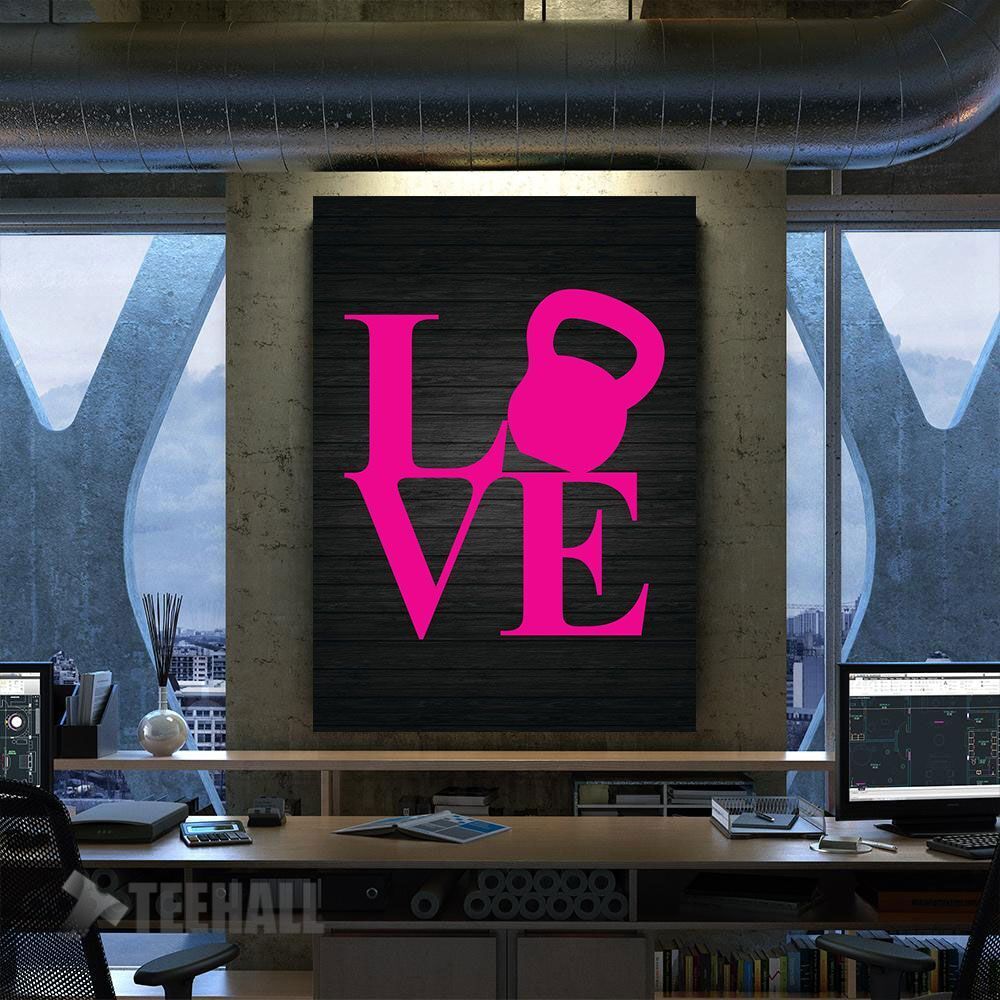 Kettlebell Love Motivational Canvas Prints Wall Art Decor