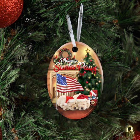 Labrador Santa Paws Ceramic Ornament 2