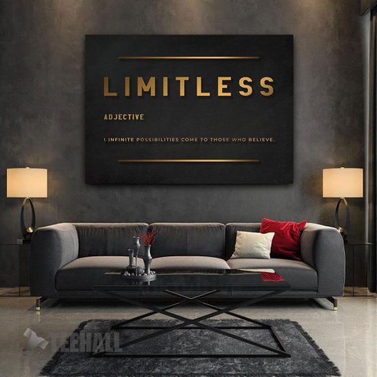 Limitless Definition Motivational Canvas Prints Wall Art Decor