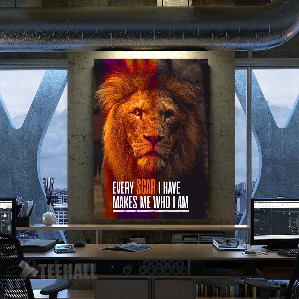 Lion Quotes Motivational Canvas Prints Wall Art Decor