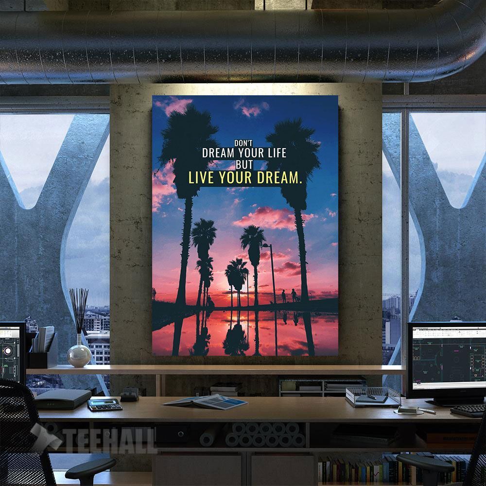 Live Your Dream Motivational Canvas Prints Wall Art Decor