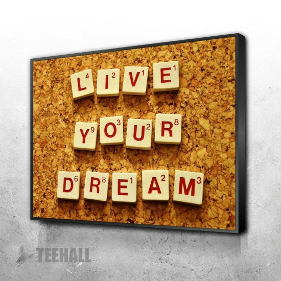 Live Your Dream Tiles Motivational Canvas Prints Wall Art Decor 1