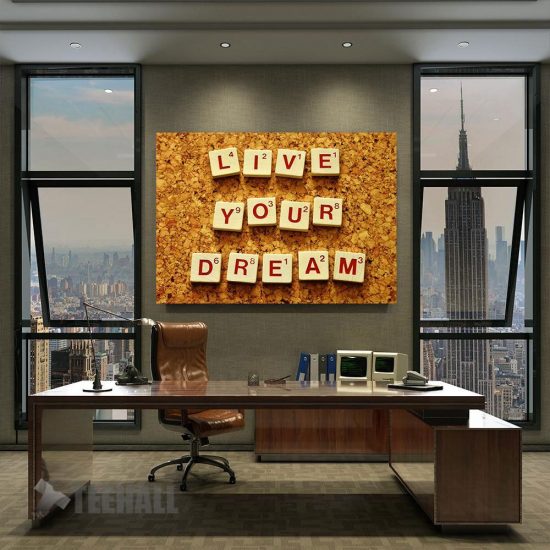 Live Your Dream Tiles Motivational Canvas Prints Wall Art Decor 2