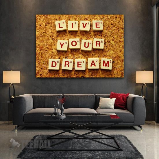 Live Your Dream Tiles Motivational Canvas Prints Wall Art Decor