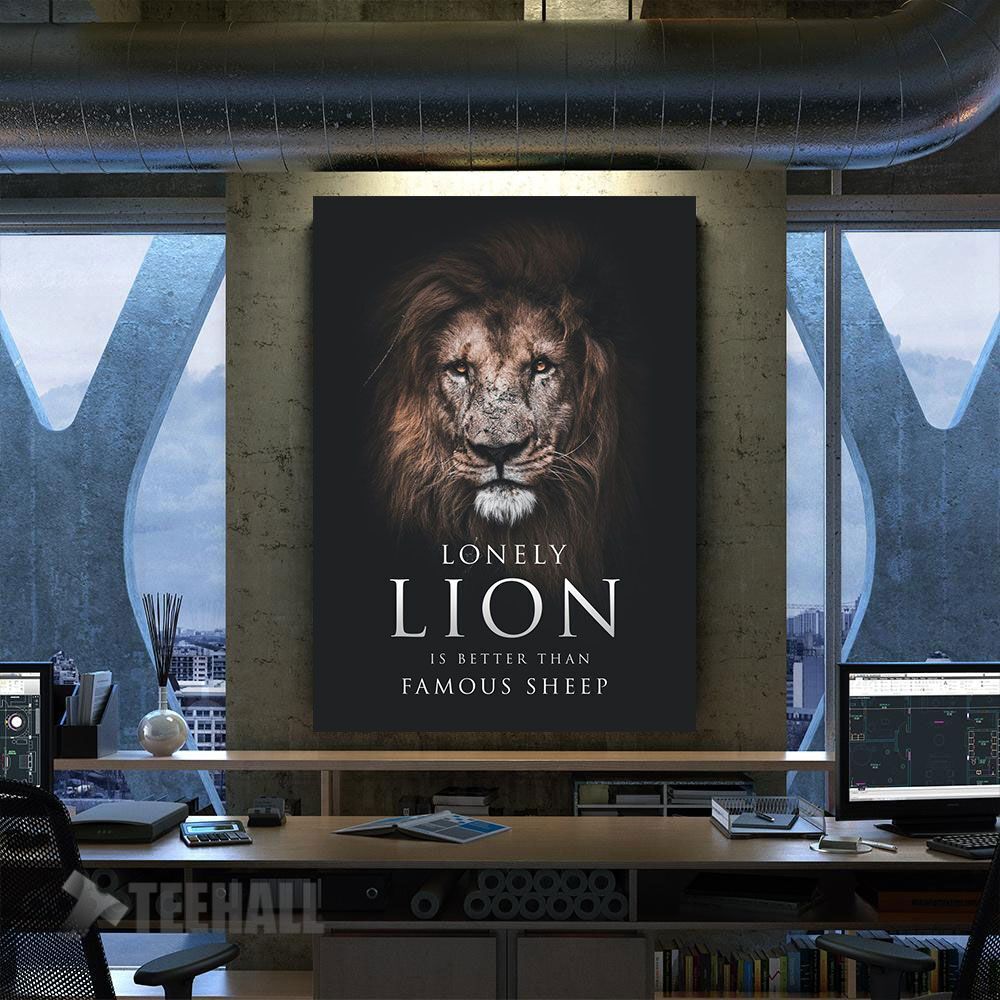 Lonely Lion Motivation Canvas Prints Wall Art Decor