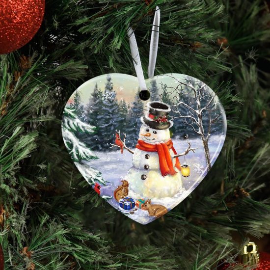 Lovely Snowman Ceramic Ornament 2