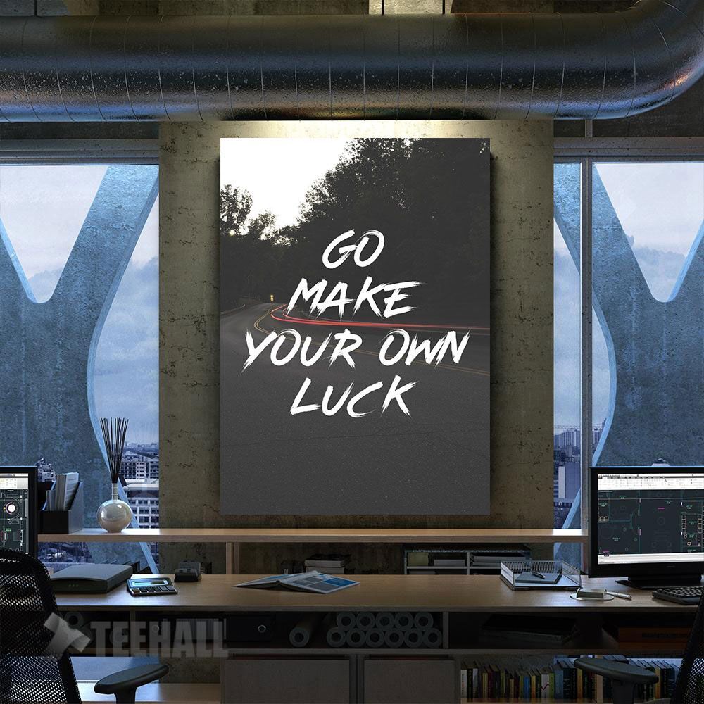 Make Your Own Luck Quote Motivational Canvas Prints Wall Art Decor