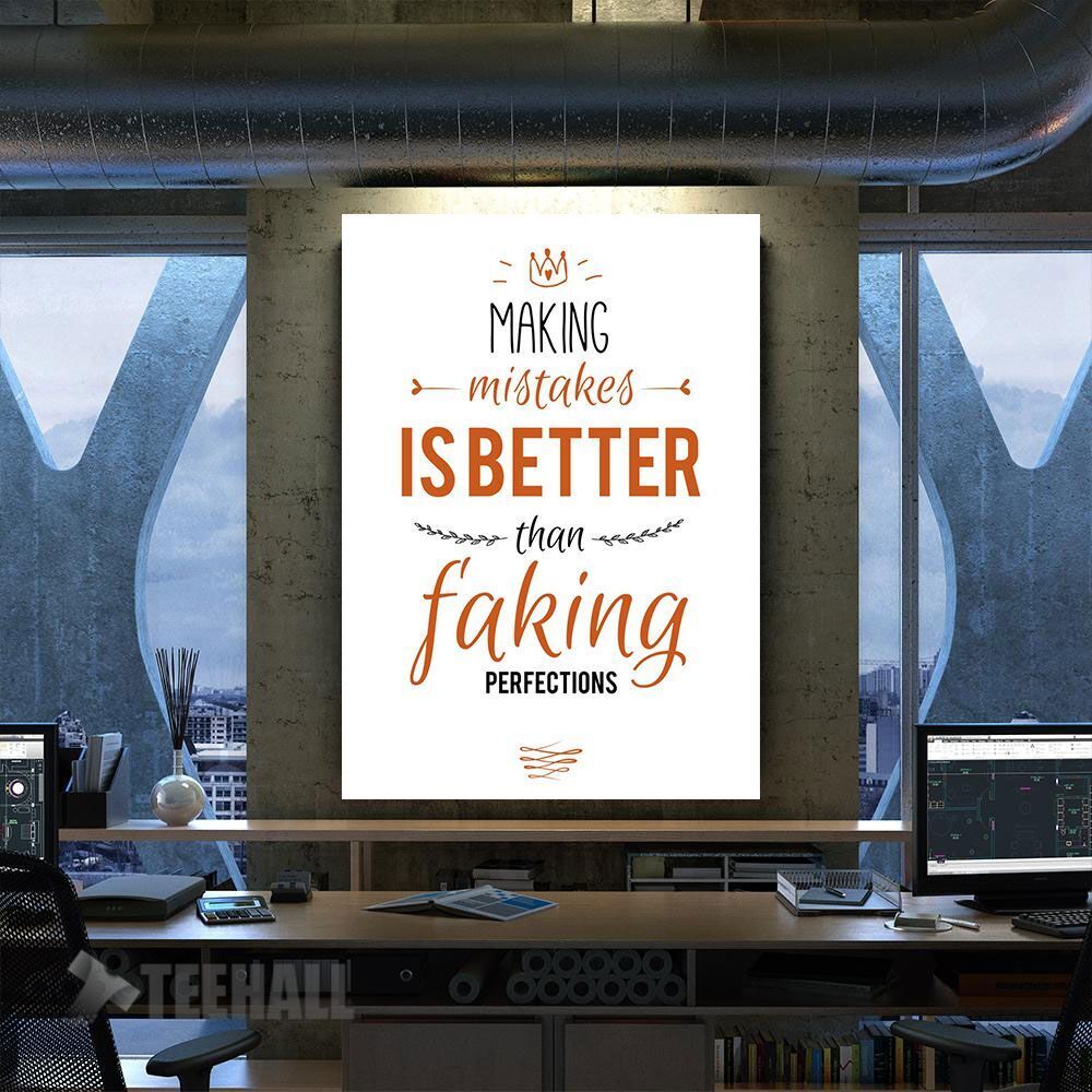 Making Mistakes Is Better Motivational Canvas Prints Wall Art Decor