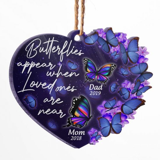 Memorial When Loved Ones Are Near - Memorial Gift - Personalized Custom Heart Acrylic Ornament