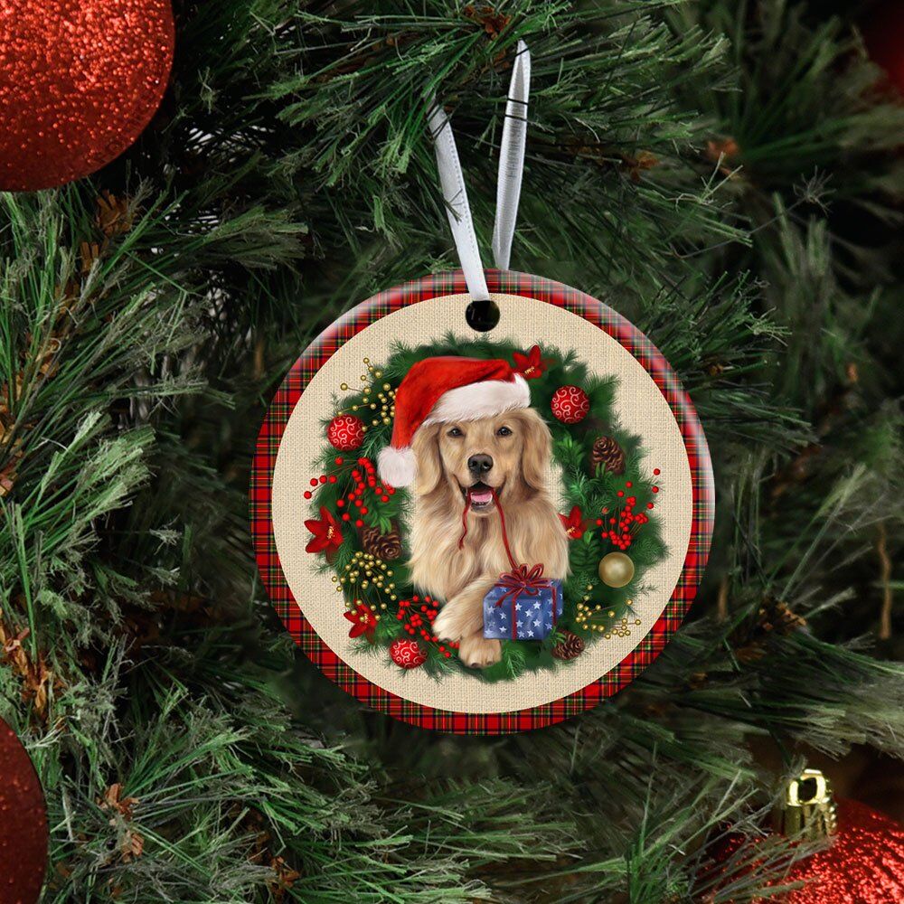 Merry-Christmas-Golden-Retriever-Ceramic-Ornament-4 Merry Christmas Golden Retriever Ceramic Ornament 4