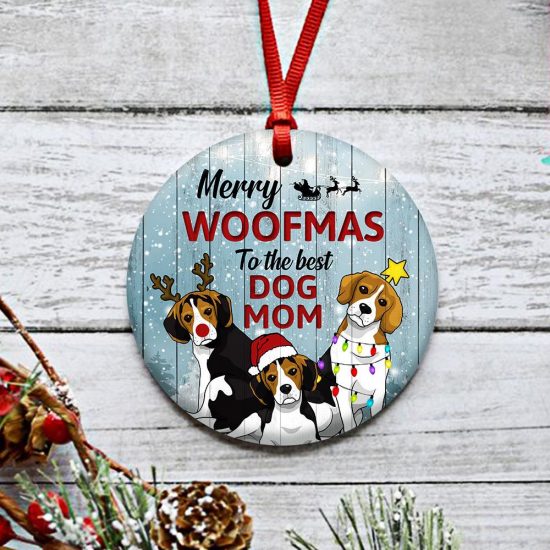 Merry Woofmas Beagle Ornament 2