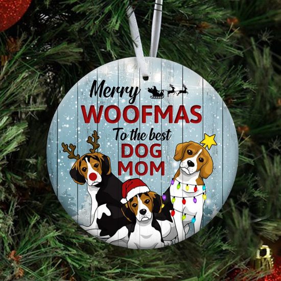 Merry Woofmas Beagle Ornament 3