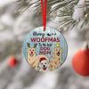 Merry Woofmas Golden Retriever Round Ornament