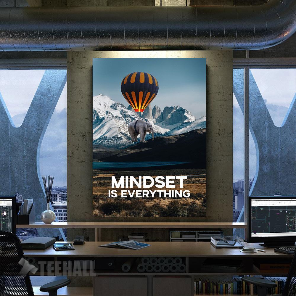 Mindset Is Everything Motivational Canvas Prints Wall Art Decor
