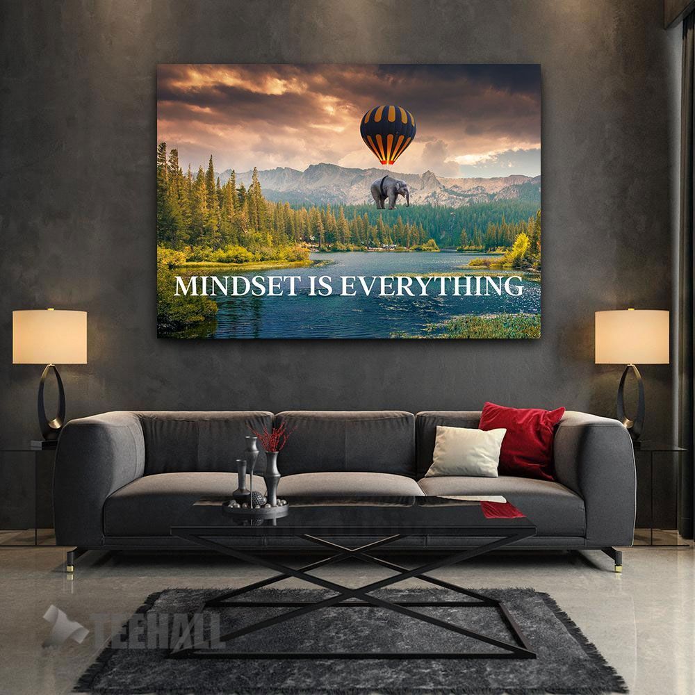 Mindset Is Everything Motivational Canvas Prints Wall Art Decor