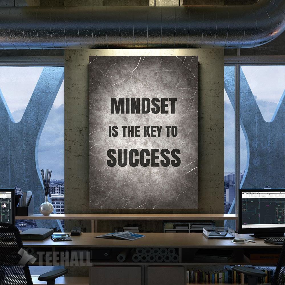 Mindset Is Key Quote Motivational Canvas Prints Wall Art Decor