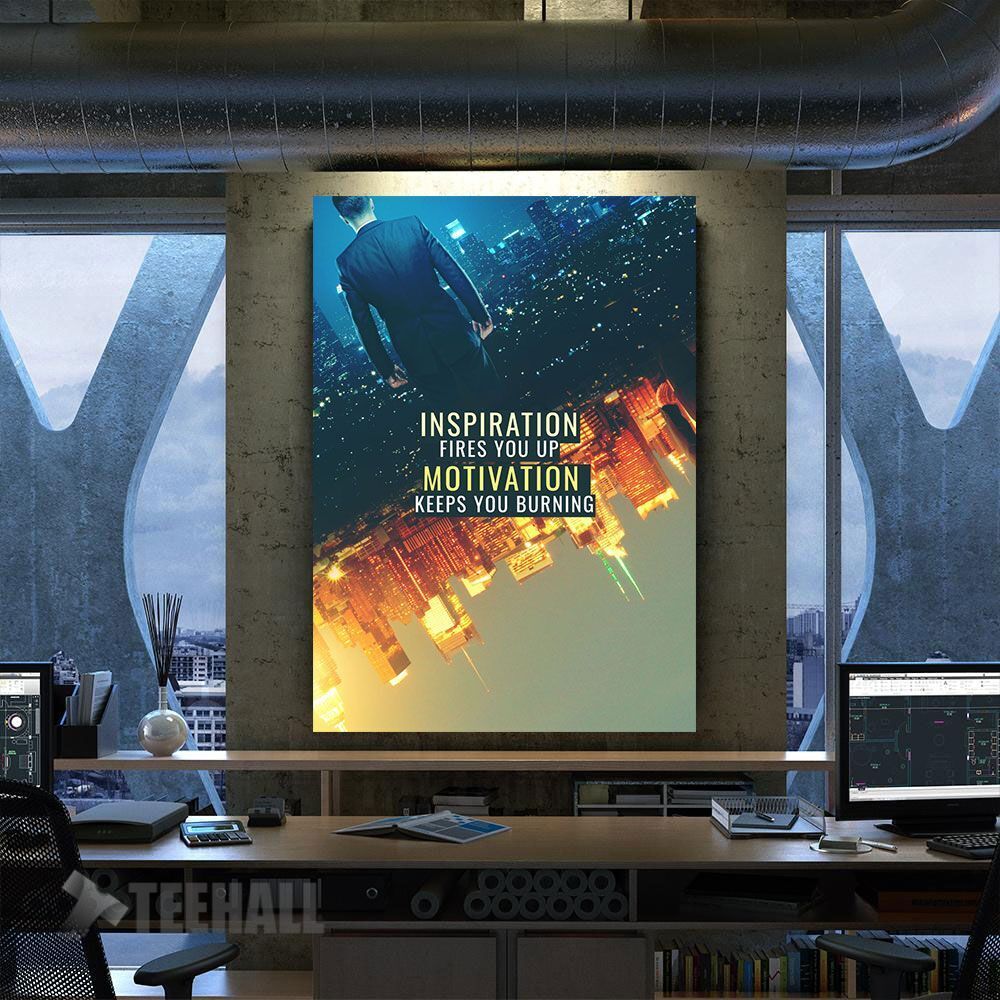 Motivation Keeps Burning Canvas Prints Wall Art Decor
