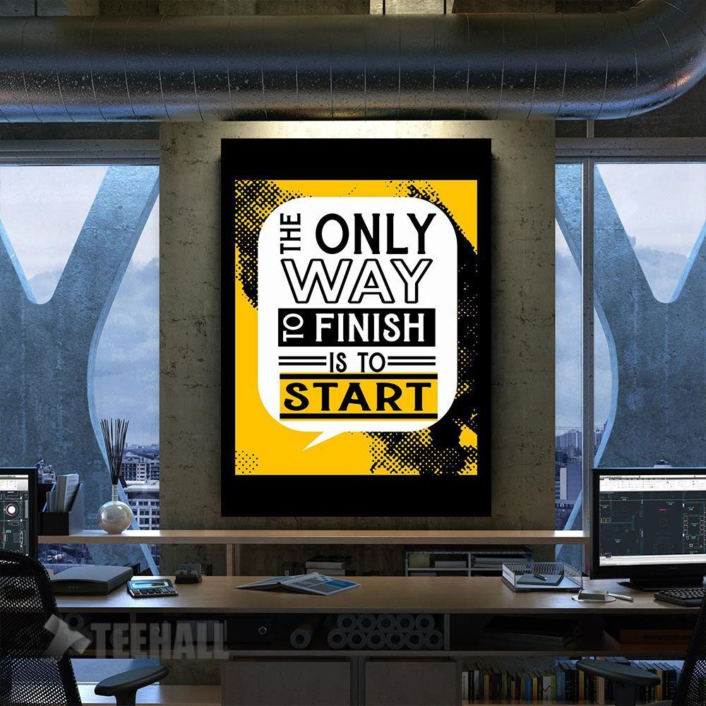 Motivation Quote Start Canvas Prints Wall Art Decor