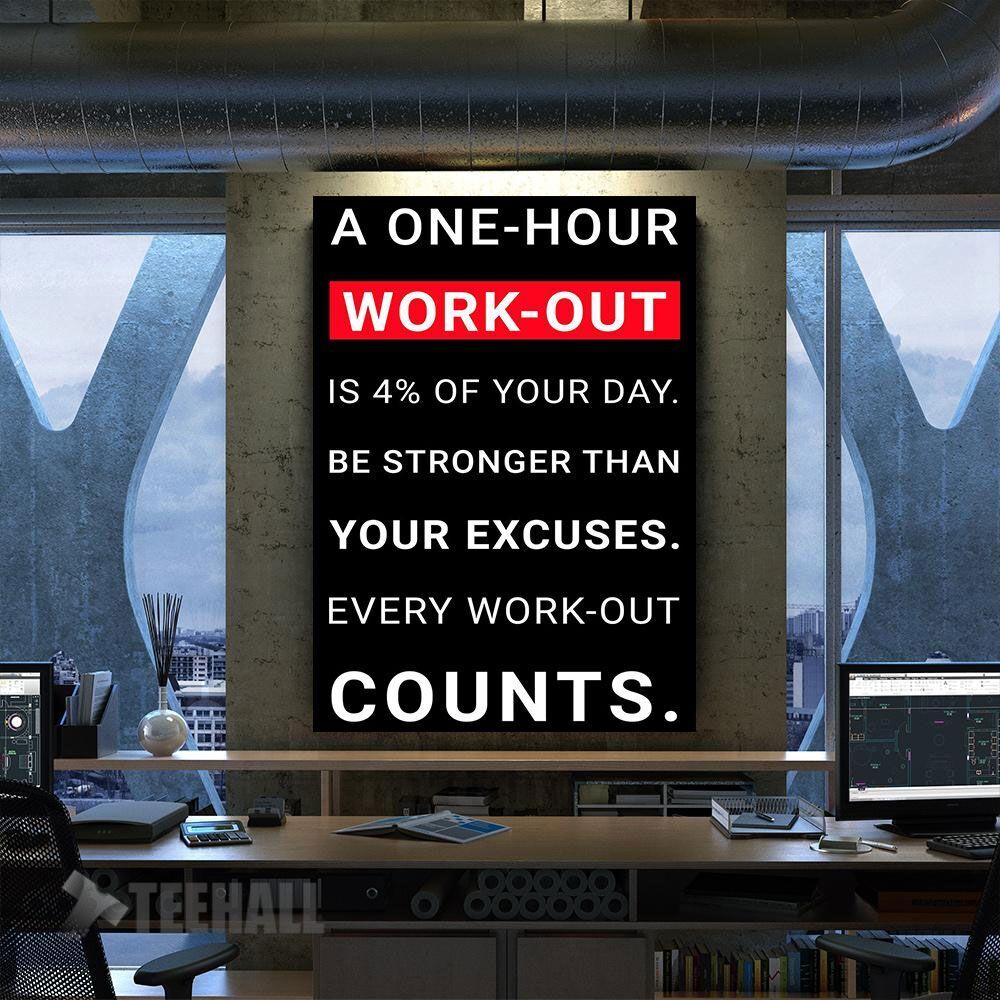 Motivational Workout Quote Canvas Prints Wall Art Decor