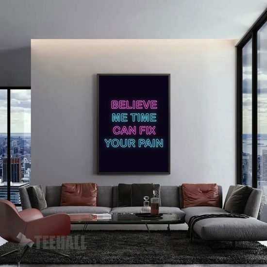 Neon Motivation Quote Canvas Prints Wall Art Decor 1 4