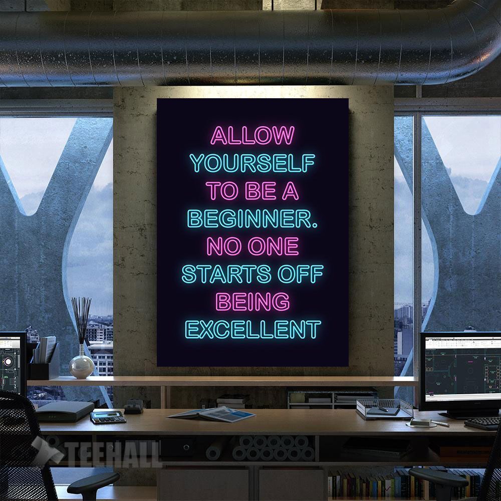 Neon Motivation Quote Canvas Prints Wall Art Decor
