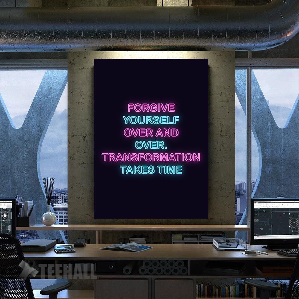 Neon Motivation Quote Canvas Prints Wall Art Decor