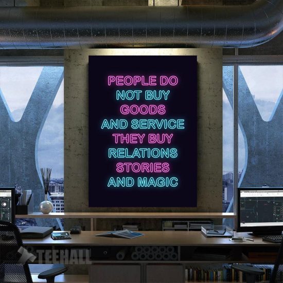 Neon Motivation Quote Canvas Prints Wall Art Decor