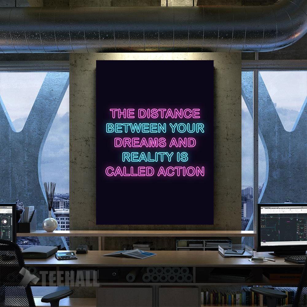 Neon Motivation Quote Canvas Prints Wall Art Decor