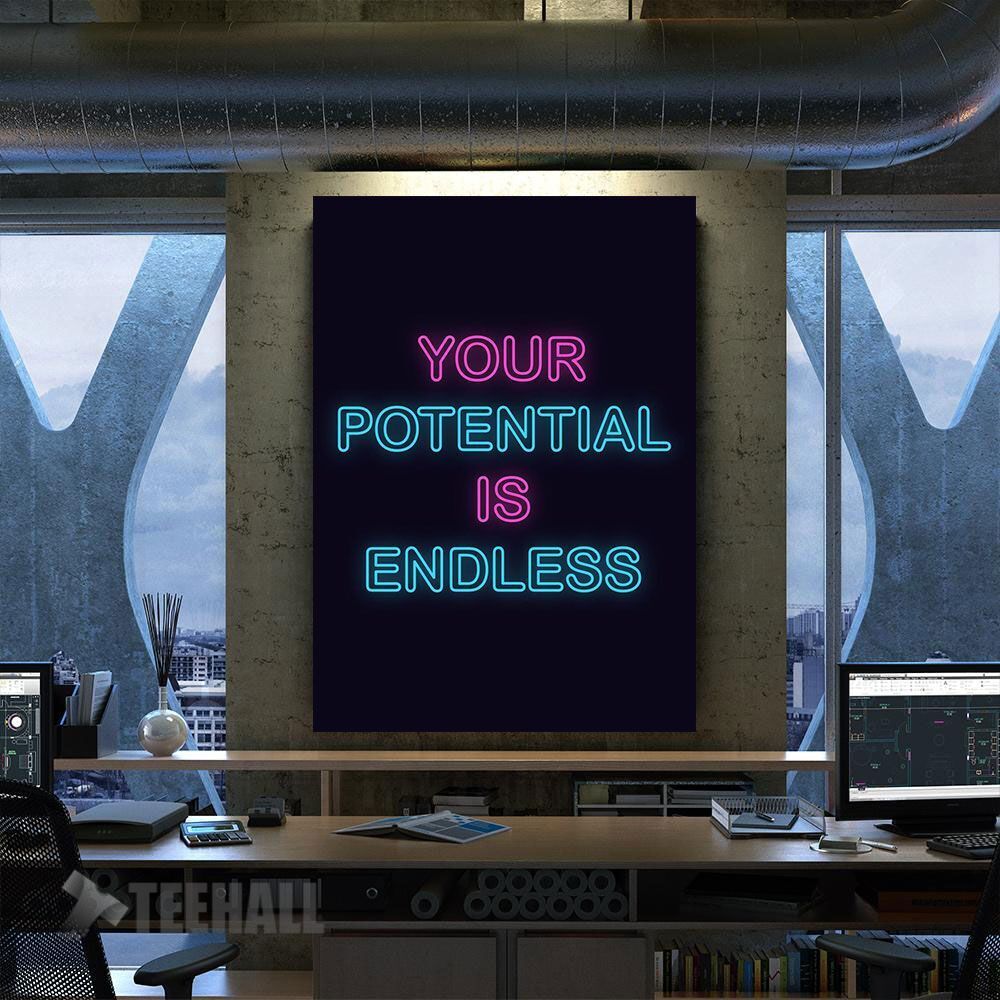 Neon Motivational Quote Canvas Prints Wall Art Decor