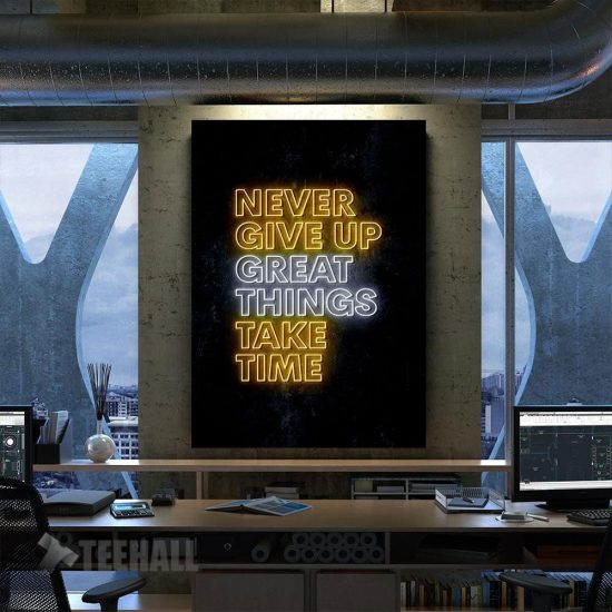 Never Give Up Motivational Canvas Prints Wall Art Decor