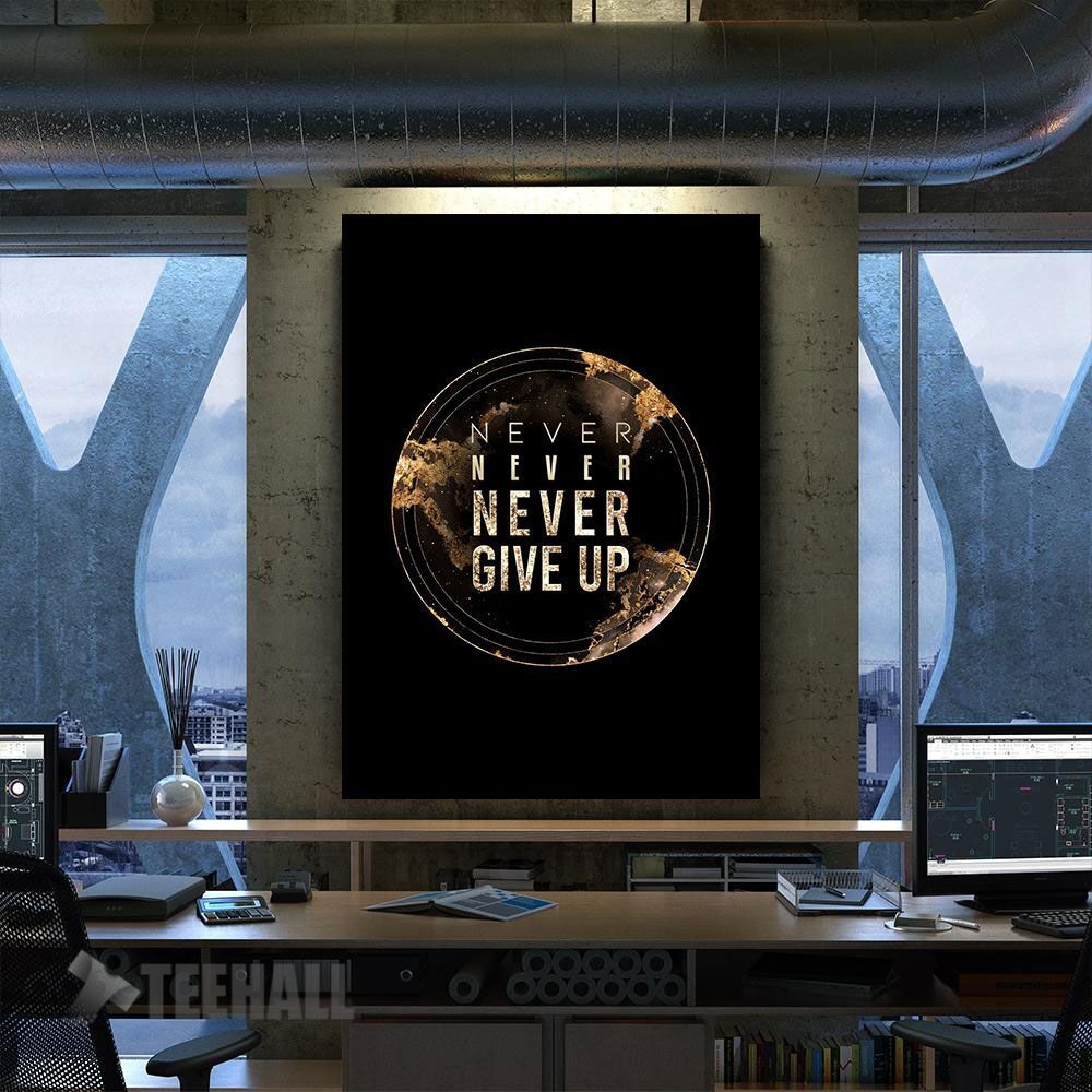 Never Give Up Motivational Canvas Prints Wall Art Decor