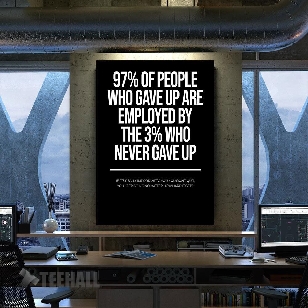 Never Give Up Motivational Canvas Prints Wall Art Decor