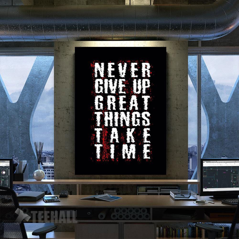 Never Give Up Motivational Canvas Prints Wall Art Decor