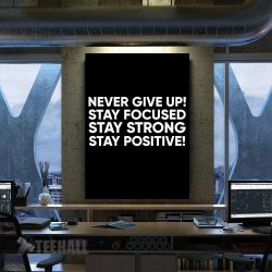 Never Give Up Motivational Canvas Prints Wall Art Decor