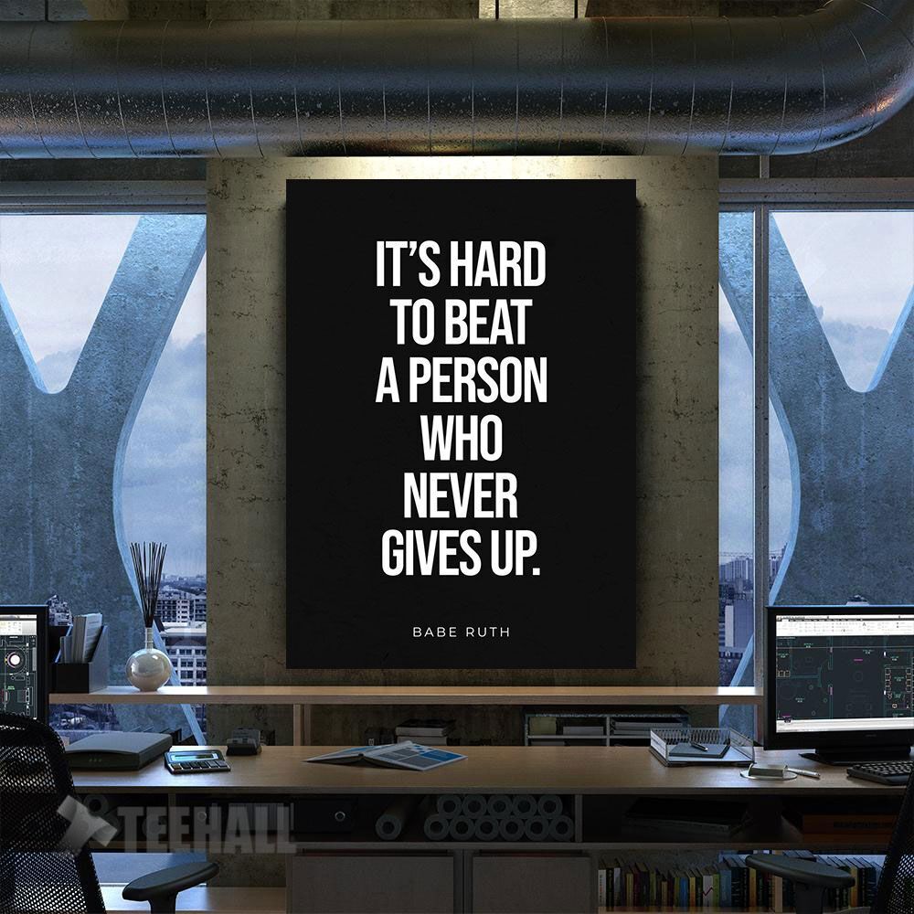 Never Give Up Motivational Canvas Prints Wall Art Decor