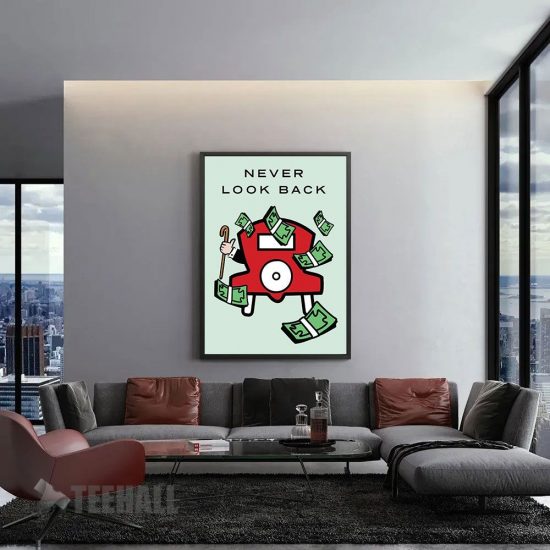 Never Look Back Motivational Canvas Prints Wall Art Decor 1