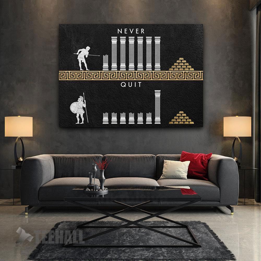 Never Quit Motivational Canvas Prints Wall Art Decor