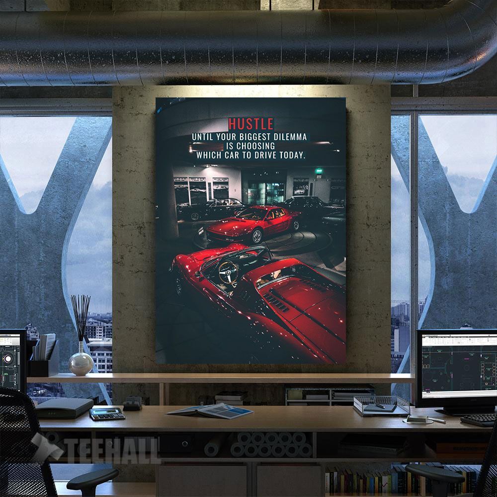 Never Stop Hustling Motivational Canvas Prints Wall Art Decor