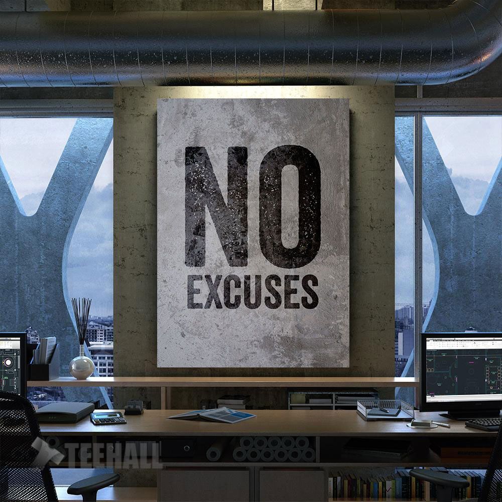 No Excuses Graffiti Motivational Canvas Prints Wall Art Decor