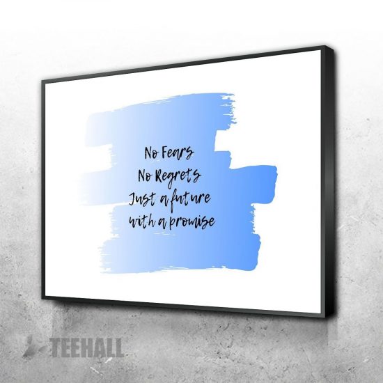 No Fears No Regrets Motivational Canvas Prints Wall Art Decor 1